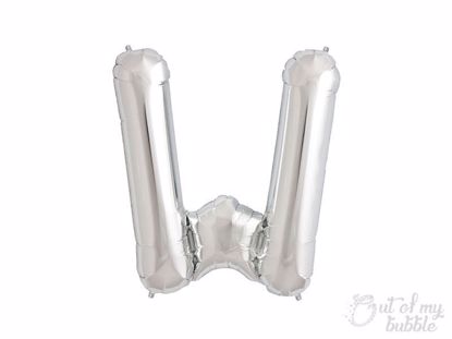 Silver foil balloon letter W