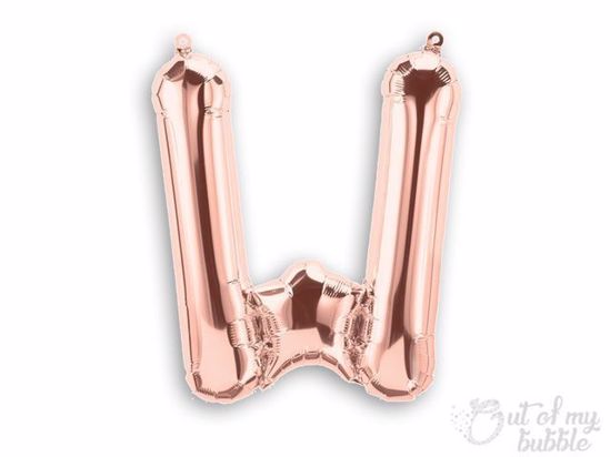 Rose gold foil balloon letter W
