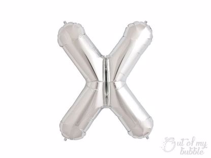 Silver foil balloon letter X
