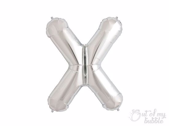 Silver foil balloon letter X