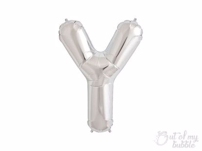 Silver foil balloon letter Y