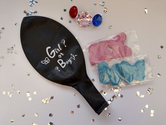 Picture of Girl or Boy  Gender Reveal Balloon Confetti Blue Pink - Whole Sale
