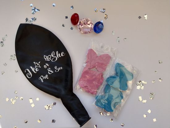 Picture of He or She  Gender Reveal Balloon Confetti Blue Pink - WholeSale