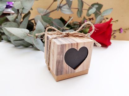 Picture of Rustic Wedding Favor Boxes Heart Chalkboard