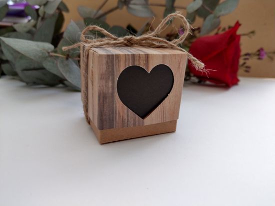 Picture of Rustic Wedding Favor Boxes Heart Chalkboard