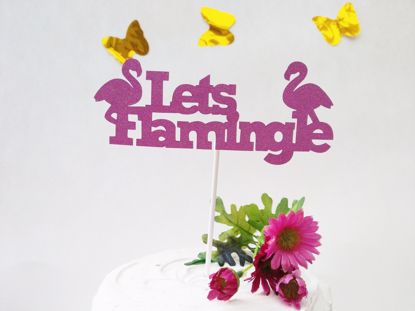 Picture of Lets Flamingle Glitter Cake Topper
