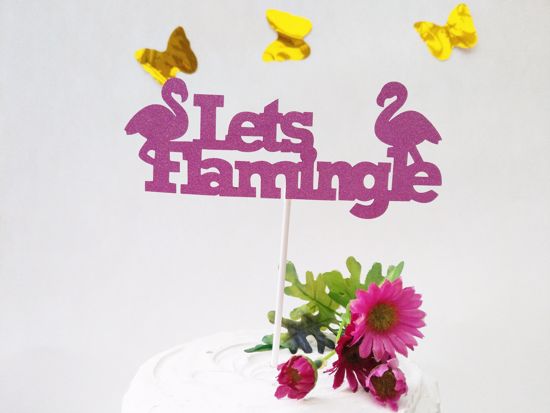 Picture of Lets Flamingle Glitter Cake Topper