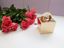 Picture of Gold Wedding Favor Boxes 10 Cream Ribbon