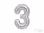 Silver foil balloon number 3
