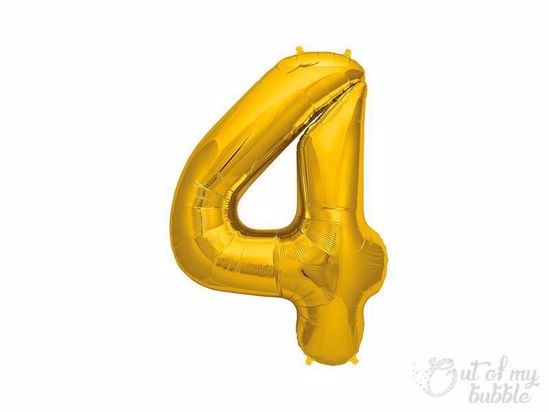 Gold foil balloon number 4
