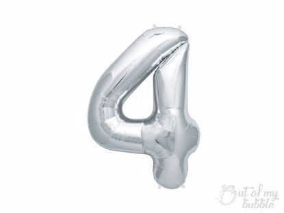 Silver foil balloon number 4