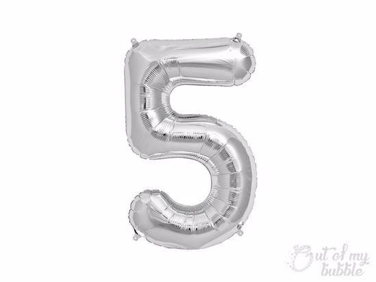 Silver foil balloon number 5