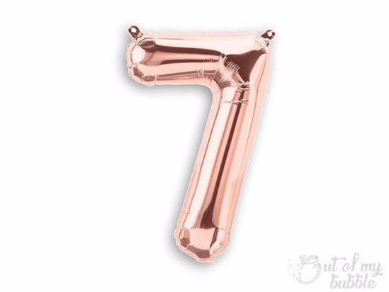 Rose gold foil balloon number 7