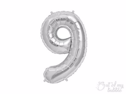 Silver foil balloon number 9