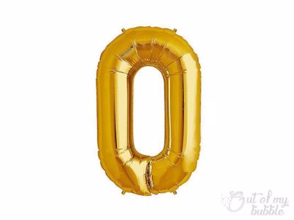 Gold foil balloon number 0