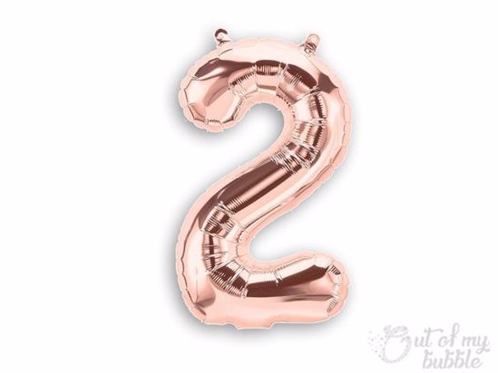 Rose gold foil balloon number 2