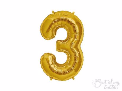 Gold foil balloon number 3