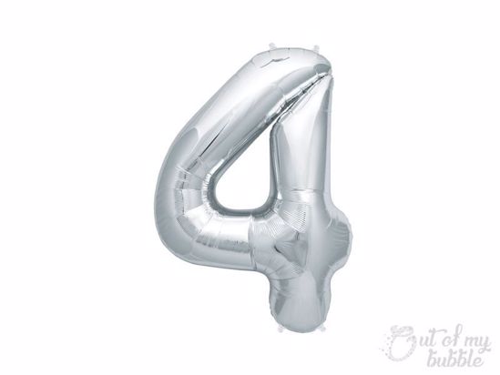 Silver foil balloon number 4