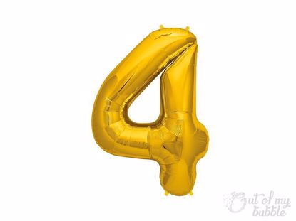 Gold foil balloon number 4