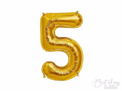 Gold foil balloon number 5