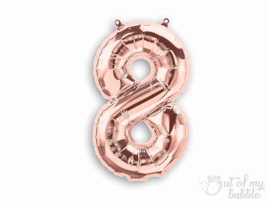 Rose gold  foil balloon number 8