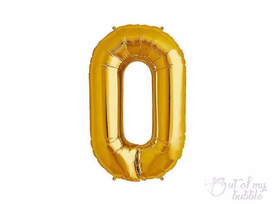 Gold foil balloon number 0