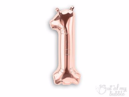 Rose gold  foil balloon number 1
