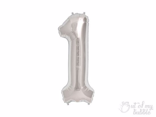 Silver foil balloon number 1