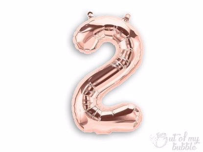 Rose gold foil balloon number 2