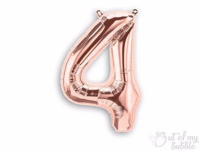 Rose gold foil balloon number 4