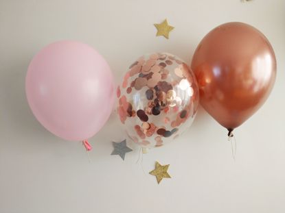 Picture of Blush Pink Copper Balloons Rose Gold Confetti
