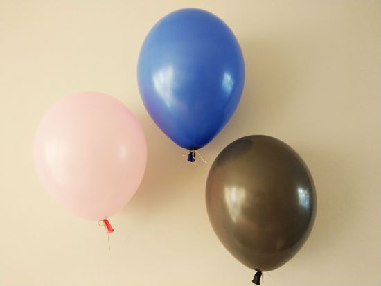 Picture of Blush Pink Royal Blue Grey Balloons Bouquet