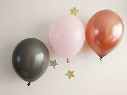 Picture of Blush Pink Grey Copper Balloons Bouquet