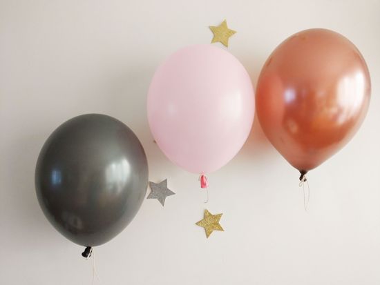 Picture of Blush Pink Grey Copper Balloons Bouquet