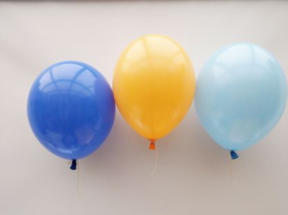 Picture of Royal Blue Yellow Balloons Bouquet
