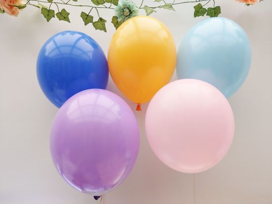 Picture of Lavender Blush Pink Royal Blue Yellow Balloons Bouquet