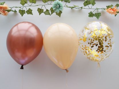 Picture of Blush Balloons Gold Confetti Copper Bouquet