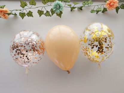 Picture of Rose Gold Balloons Gold Confetti Blush Bouquet