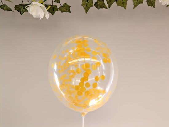 Picture of Yellow Confetti Balloons Ceiling Bouquet