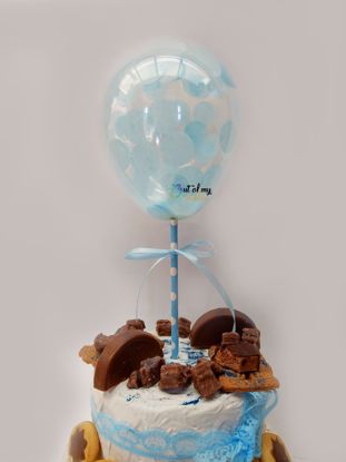 Picture of Blue Confetti Balloon Cake Topper