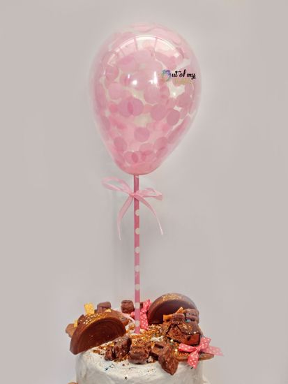 Picture of Blush Pink Confetti Balloon Cake Topper