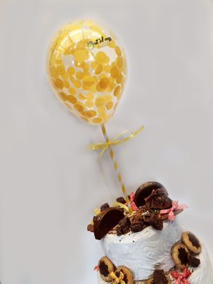 Picture of Yellow Confetti Balloon Cake Topper