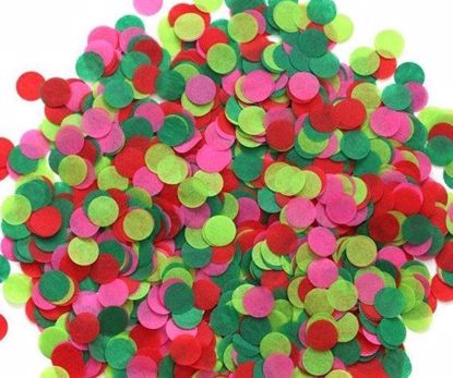Picture of Christmas Tissue Paper Confetti Balloons Red Green Lime Pink