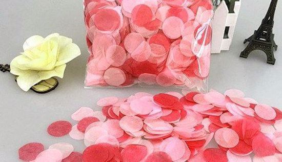 Picture of Valentines Tissue Paper Confetti Balloons Red Pink