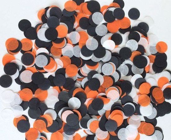 Picture of Halloween Tissue Paper Confetti Balloons Black Orange White
