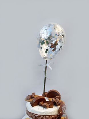 Picture of Silver Confetti Balloon Cake Topper
