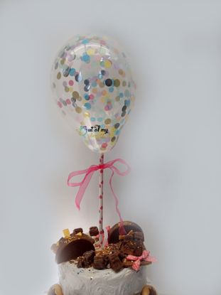 Picture of Colorful Confetti Balloon Cake Topper Birthday