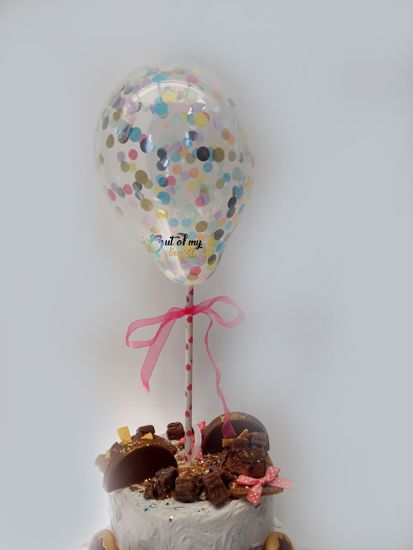 Picture of Colorful Confetti Balloon Cake Topper Birthday