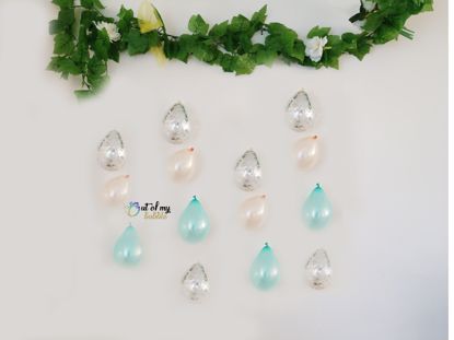 Picture of Peach Balloon Banner Raindrop Garland Mint