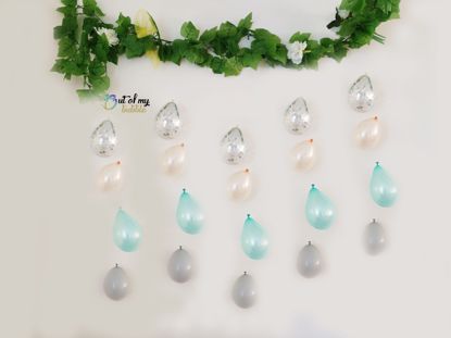 Picture of Silver Confetti Balloon Banner Raindrop Garland Grey